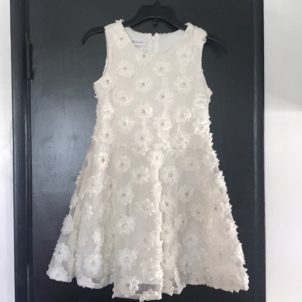 Cream colored floral girls dress